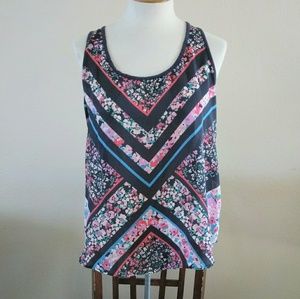 Lauren Conrad floral geometric print tank top