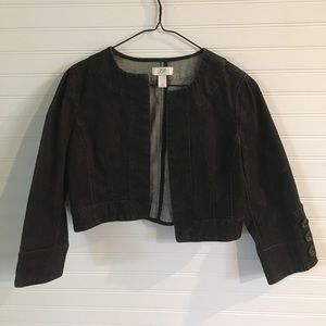LOFT Black Fitted Cropped Jacket
