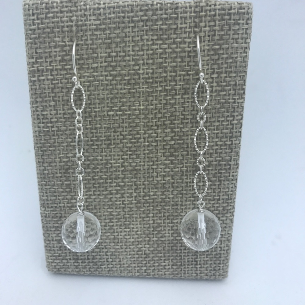 Crystal and sterling silver earrings