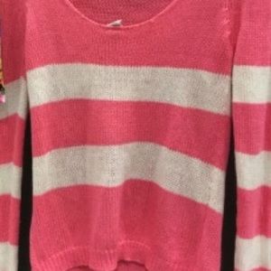 PINK By VICTORIA'S SECRET Sz M Sweater pink/white