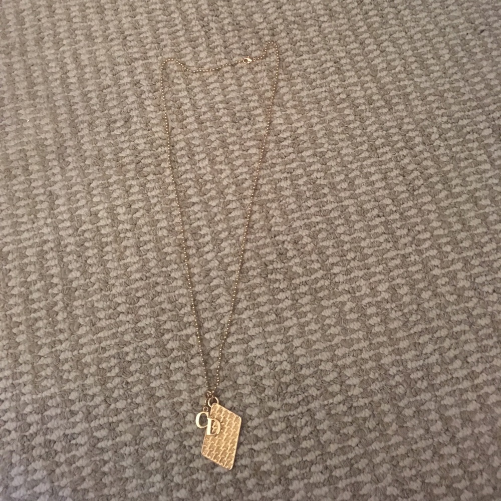 Christian dior dog tag necklace