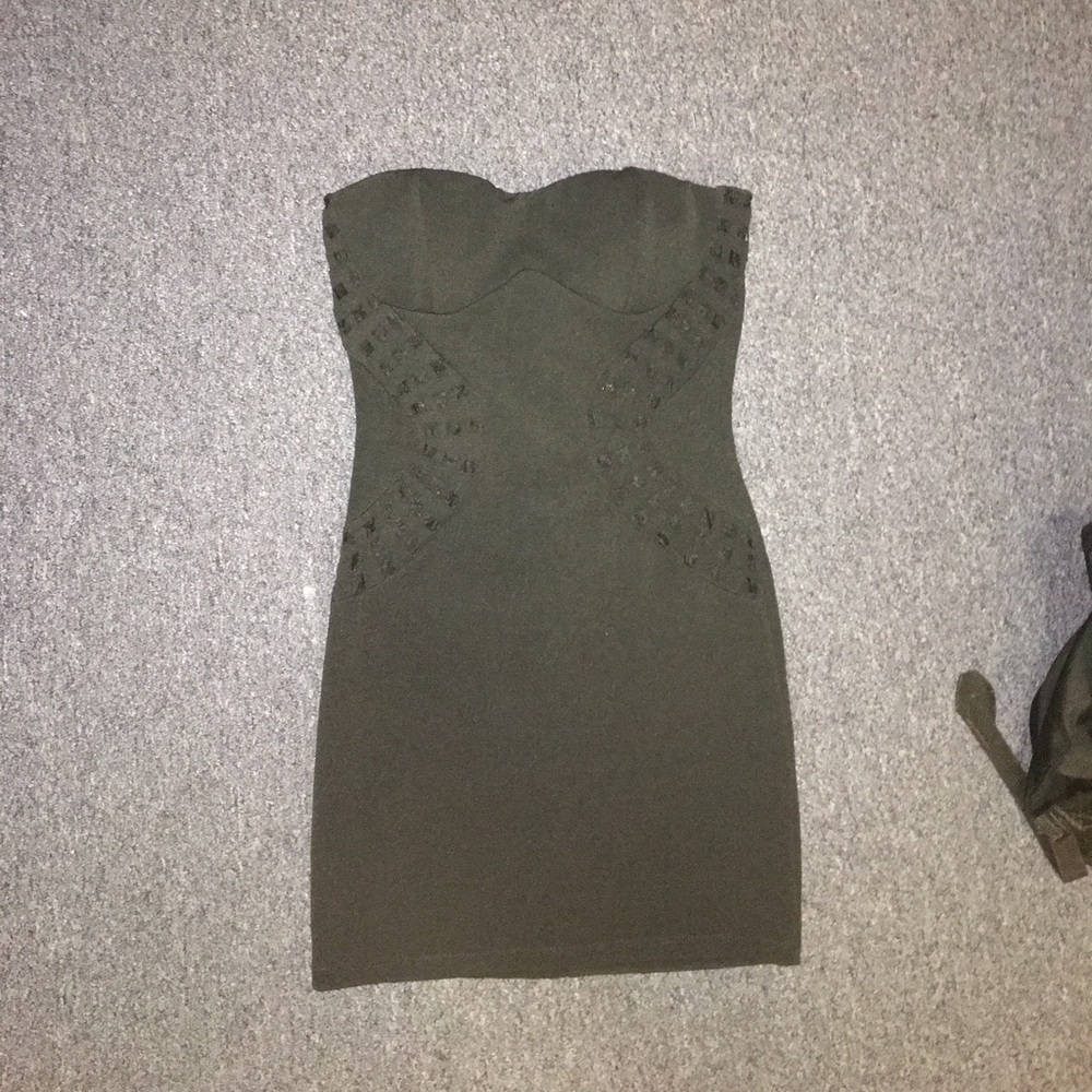 Black Strapless Lace Dress