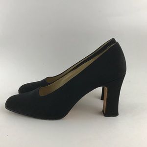 Vintage Lord & Taylor Black Fabric Heels Size 7