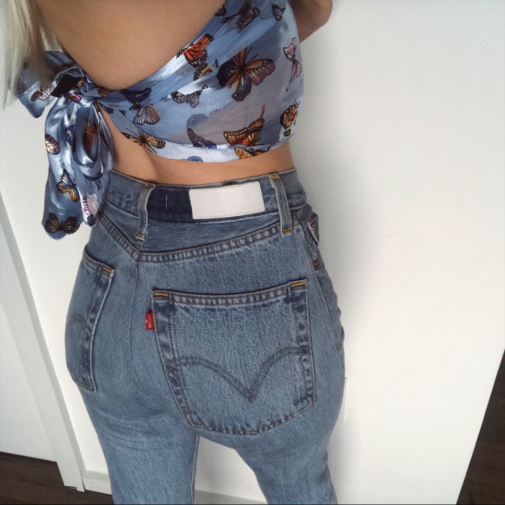 • redone vintage jeans midrise straight leg •