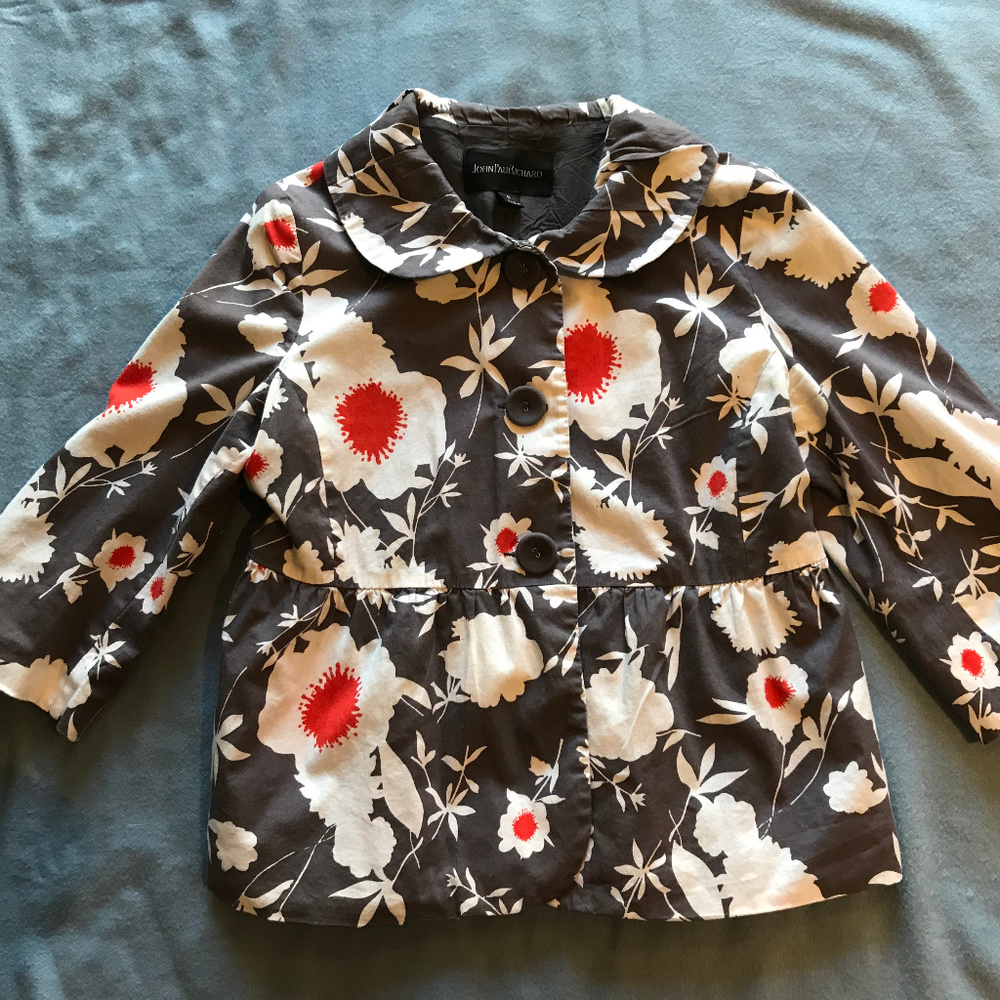 🔹SOLD🔹John Paul Richard grey/orange swing coat