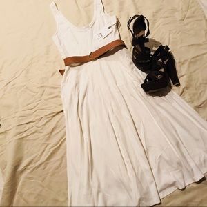 Women’s ivory stretch knit midi dress M