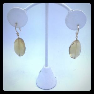 Stunning faceted citrine nugget drop earrings