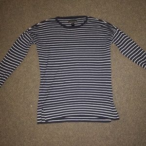 Navy blue and white striped long sleeve