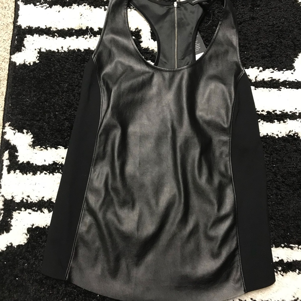 Black leather top