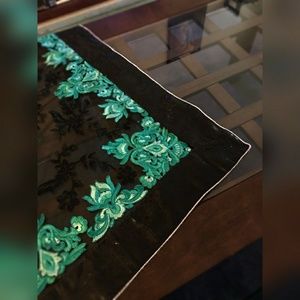 BLACK FISHNET SAREE WITH THREADWORK EMBROIDERY