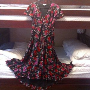 WOMEN BLACK FLORAL DRESS