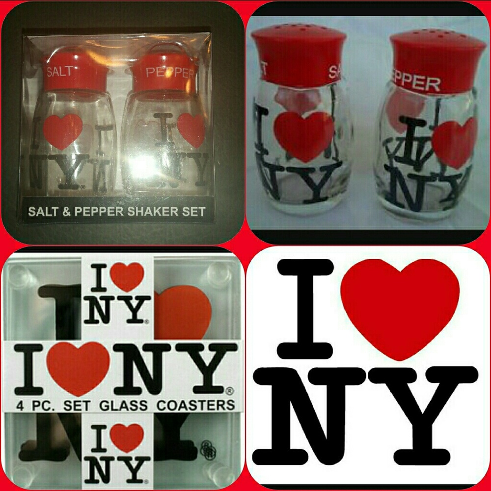 3/$25 I ♡ NY Glass Coasters & Salt/Pepper Shakers