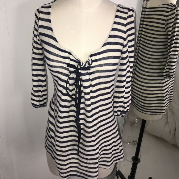 Anthropologie ANGL Nautical Stripe Top Blouse - Picture 1 of 4