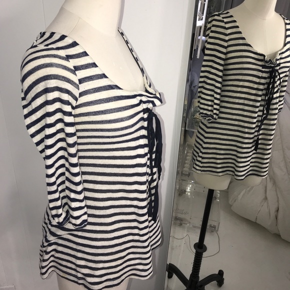 Anthropologie ANGL Nautical Stripe Top Blouse - Picture 3 of 4