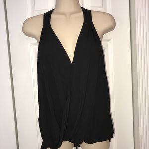 NWT Express Black Clasp Front Wrap Tank | S
