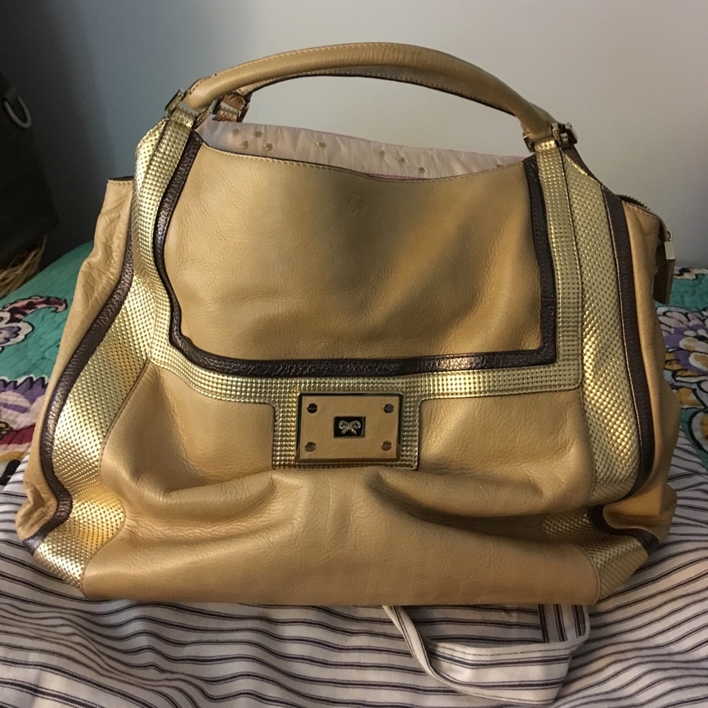 Anya Hinmarch Fiesta Stone Leather Tote