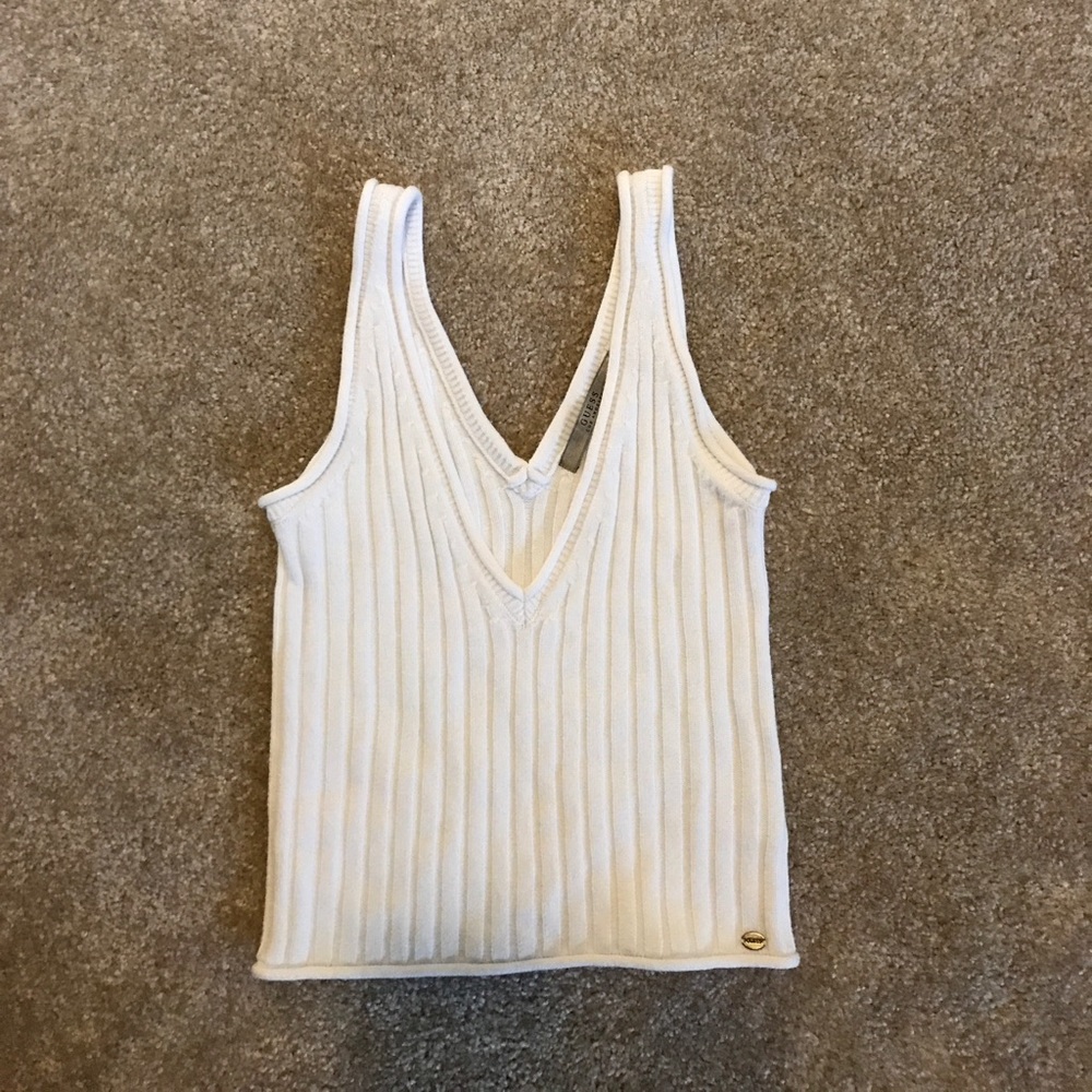 White sweater crop top