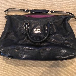 Coach black leather handbag