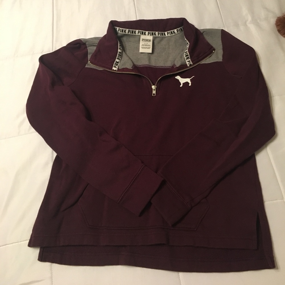 Victoria Secret pink maroon quarter zip