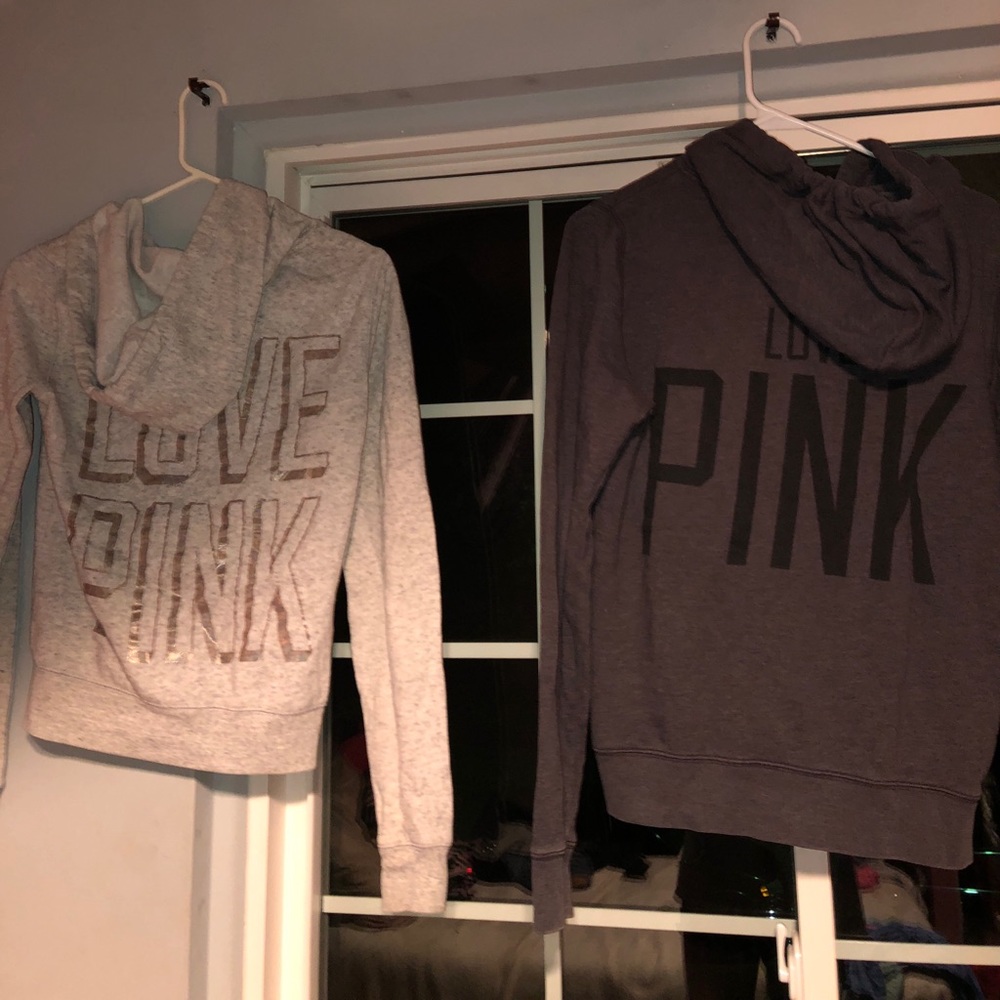 BUNDLE 2 victoria’s secret pink zip ups