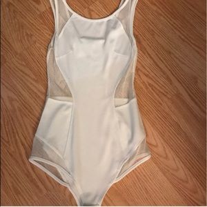 SALE Tobi White mesh Bodysuite