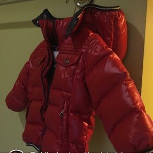 Moncler bubble red coat
