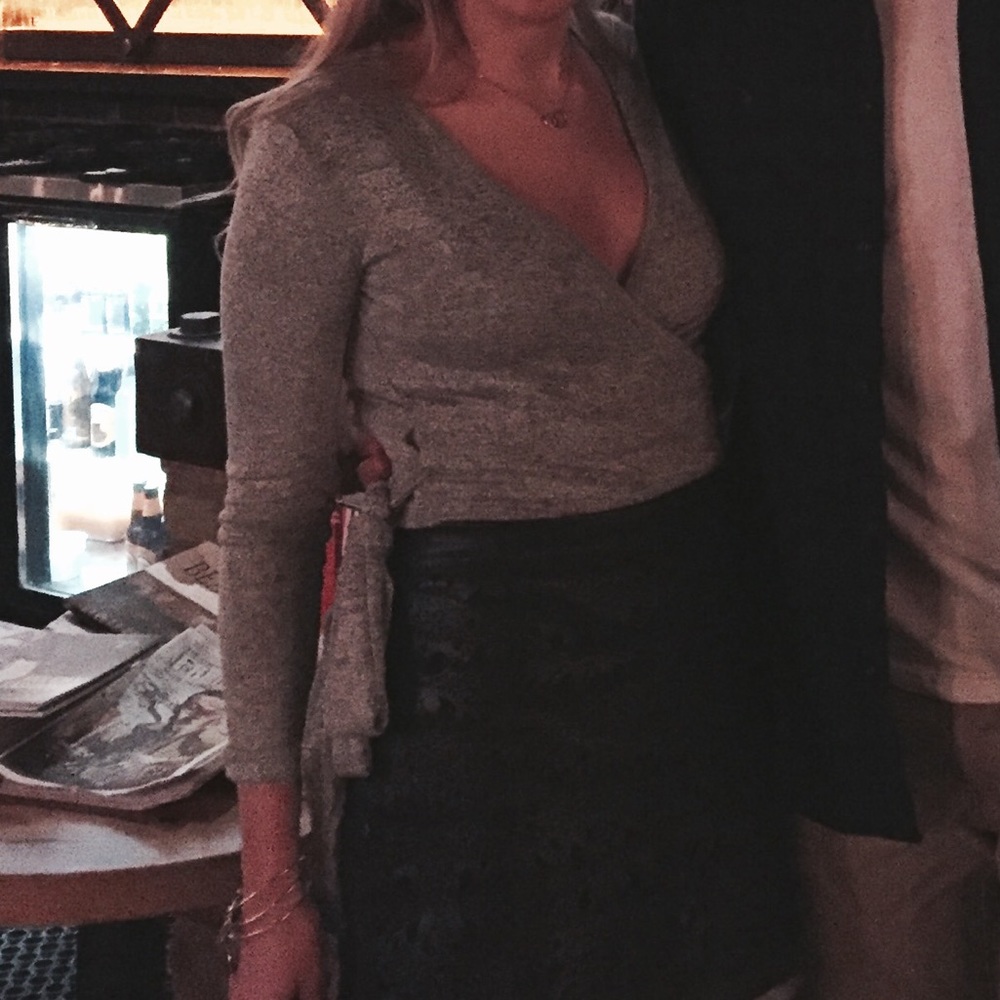 Gray wrap shirt