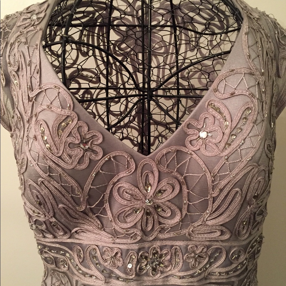 Stunning Sue Wong Taupe beaded gown. Sz 12