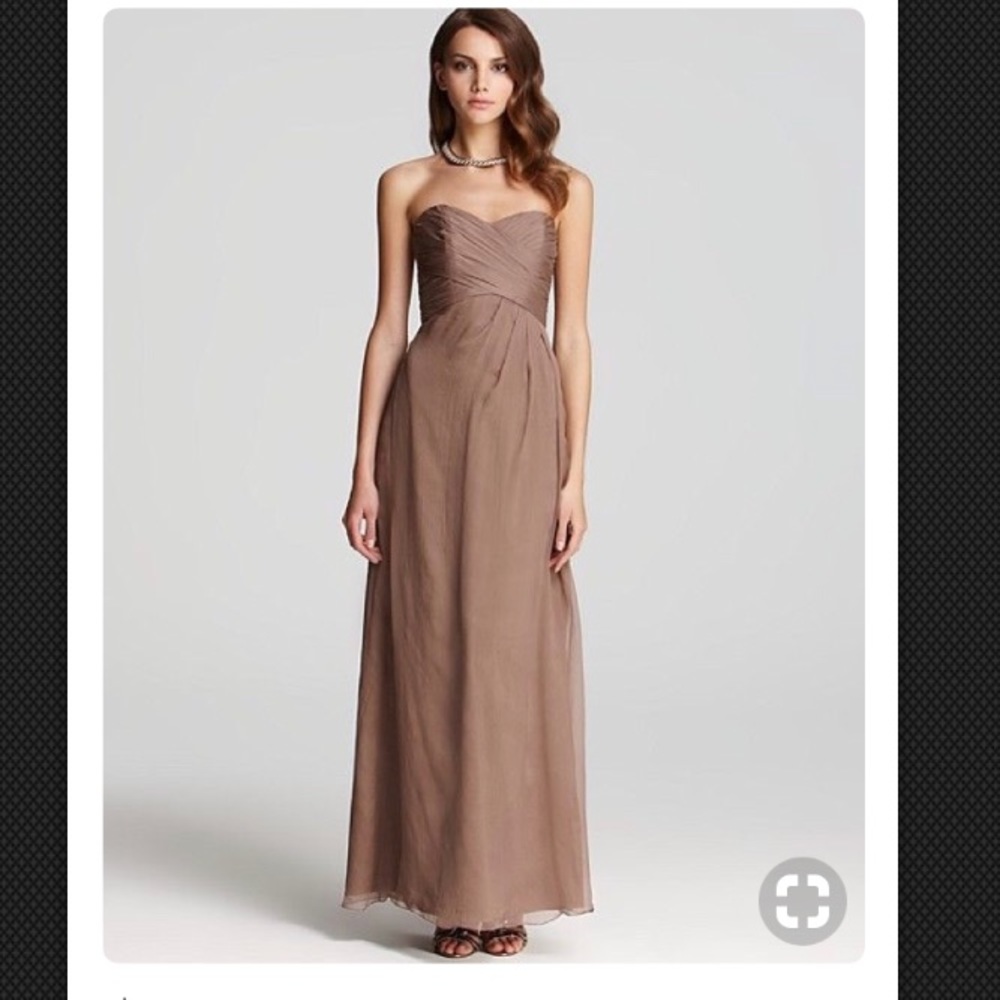New Amsale taupe bridesmaid prom dress size 0