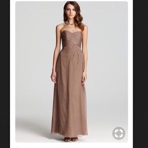 New Amsale taupe bridesmaid prom dress size 0