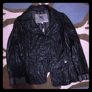 Burberry Leather Jacket Blazer Size 10