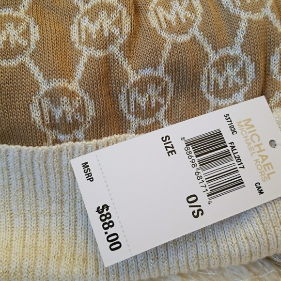 SALE PRICE FIRM - METALLIC MK SCARF&HAT SET - Picture 3 of 4