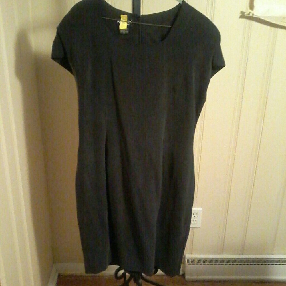 PATRICK Petite Charcoal Gray Sueded Silk Dress 14