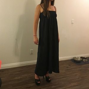 Black silk maxi dress