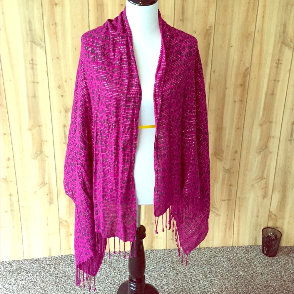Pink leopard print shawl/scarf