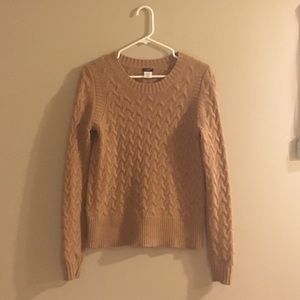 Tan j crew cable knit sweater - size small