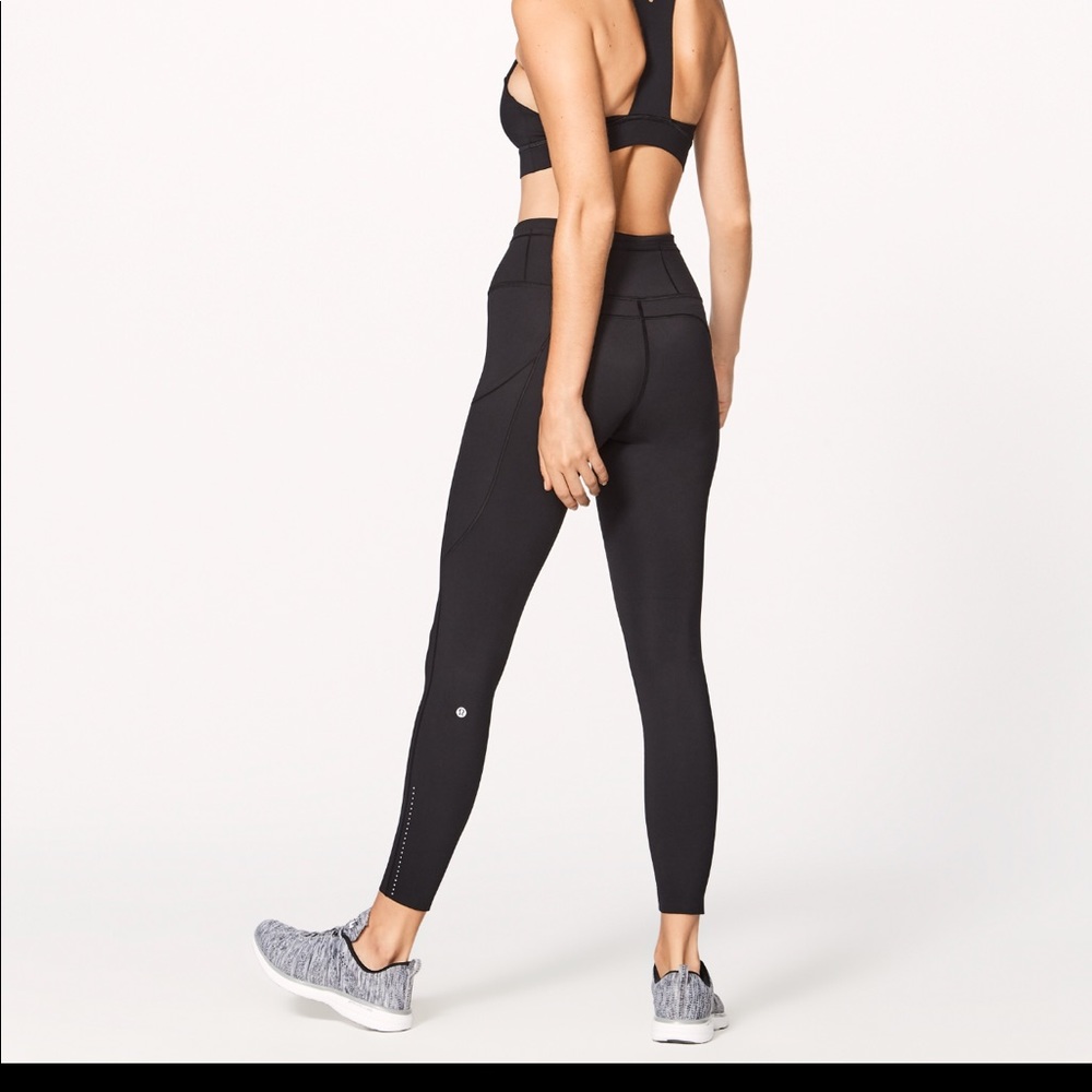 Lululemon Fast N Free black running tights size 10