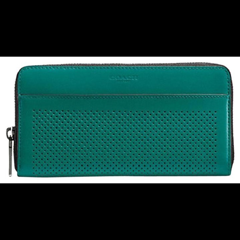 coach accordion wallet for men in green