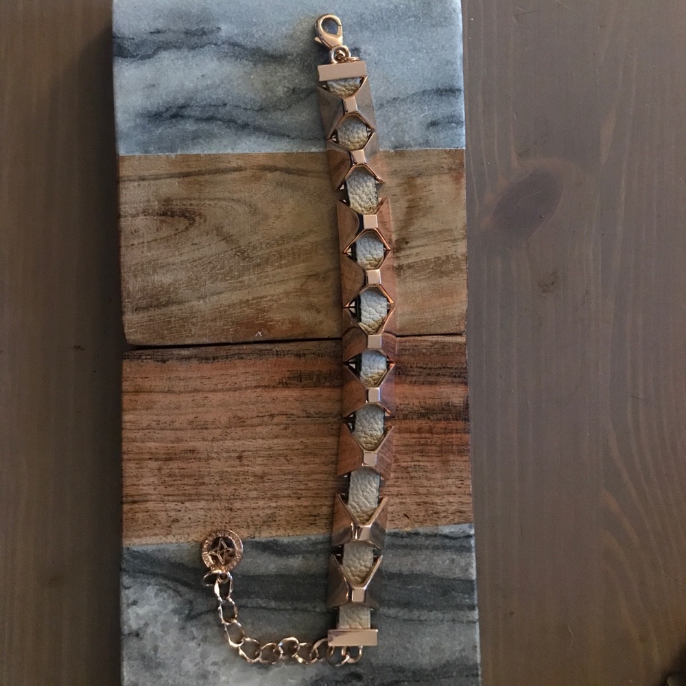 BCBGeneration Rose Gold and Leather Bracelet