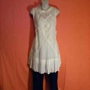 Free People Ivory Lace Dress/ Tunic Large
