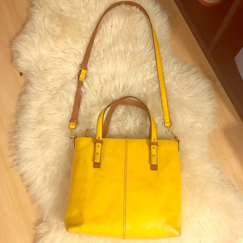 Mustard Yellow Vera Bradley Leather Crossbody