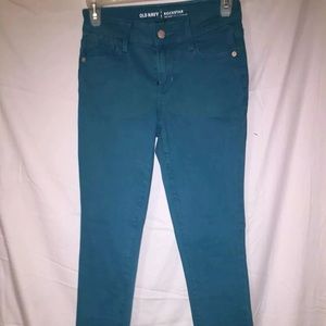 Teal skinny jeans
