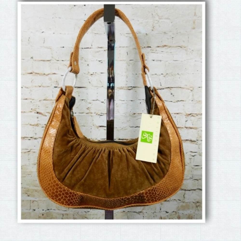 Handmade SXS Collection Hobo Bag - Brown