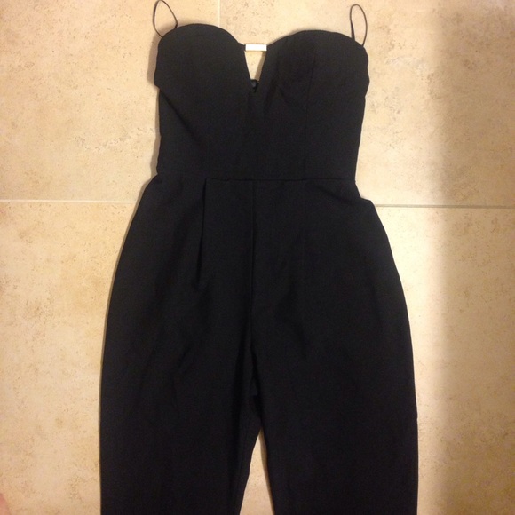 ASOS Petite Pants - New Asos petite black long jumpsuit strapless 2