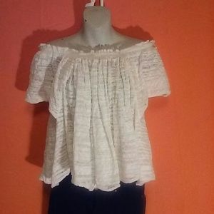 Free People Ivory short sleeve top