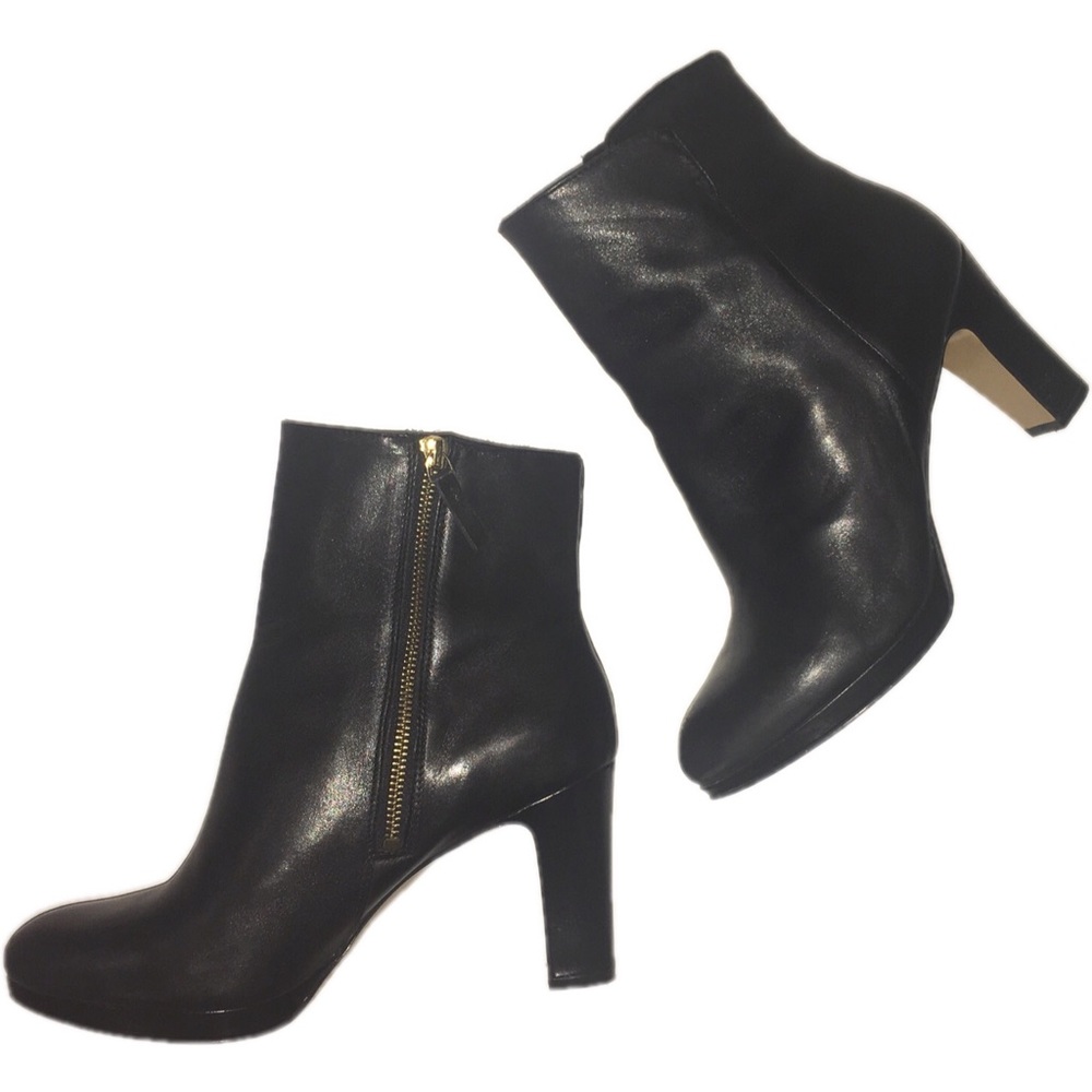 Nine West Leather Zip High Heel Ankle Booties