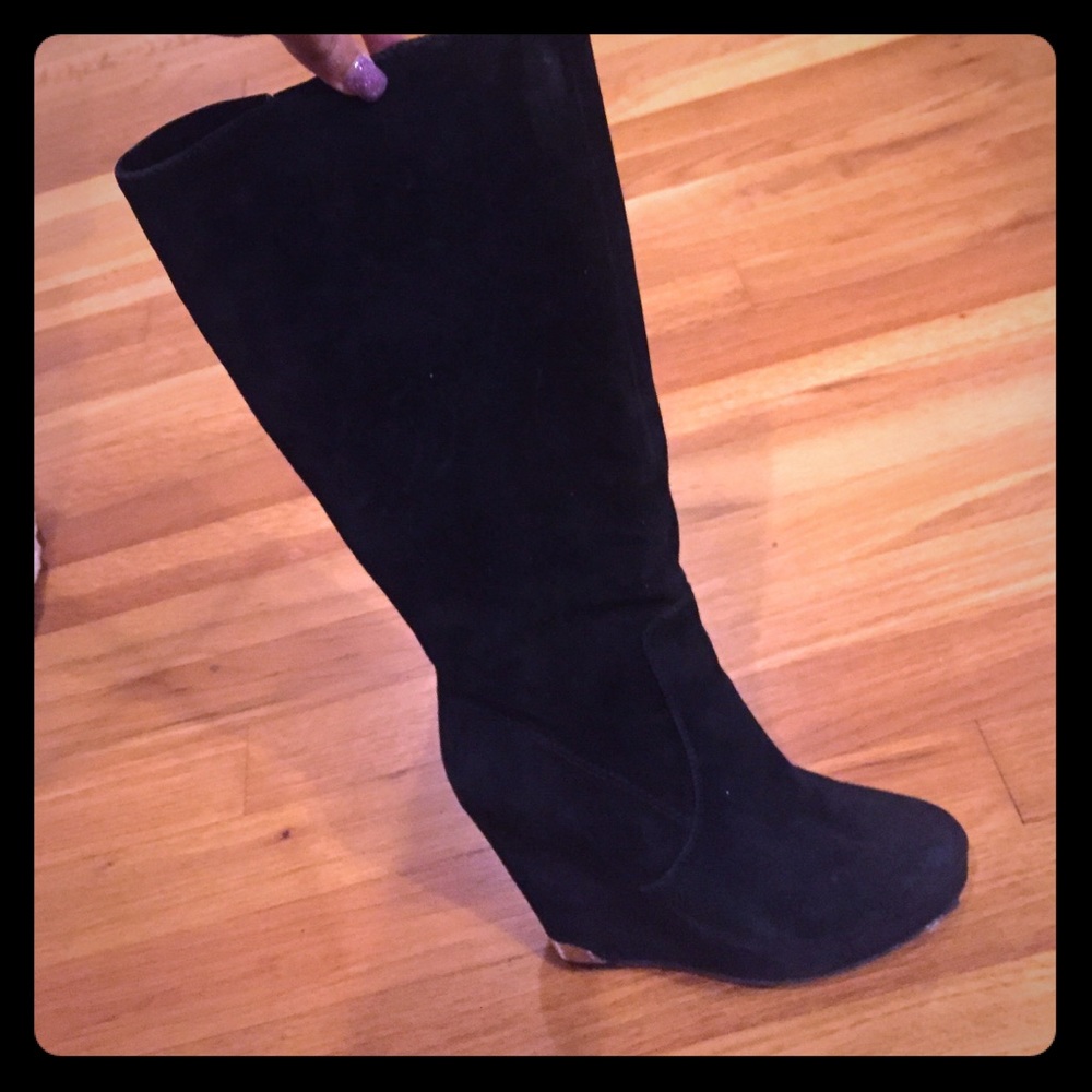 Vince Camuto Suede Platform Knee High Boots