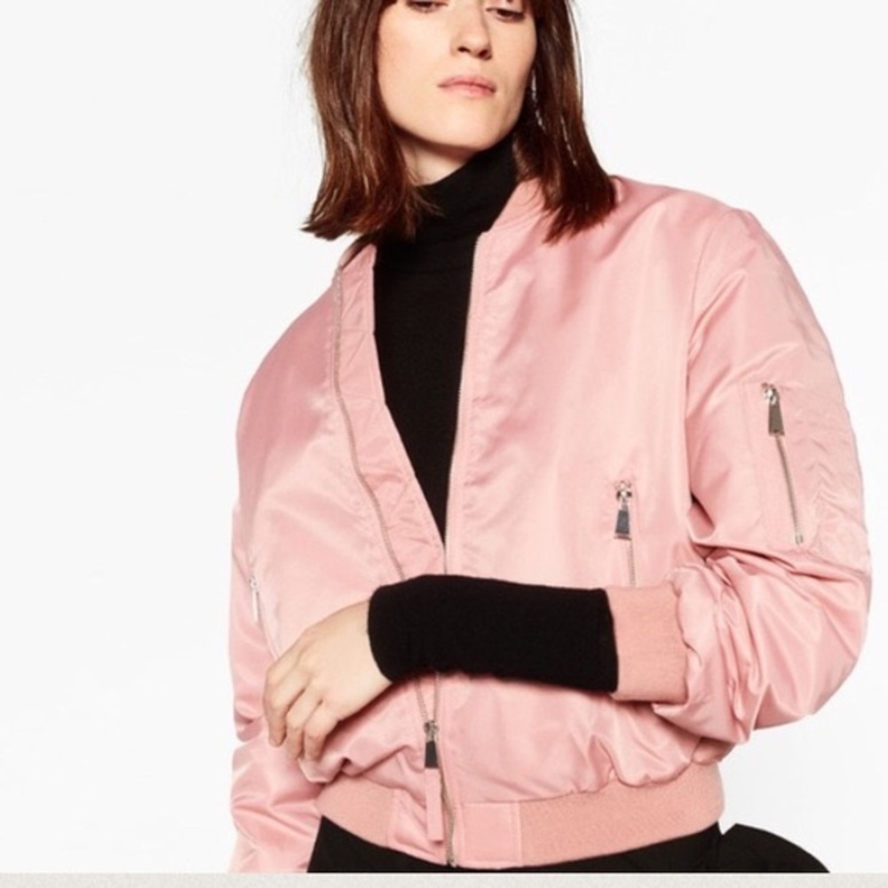 Zara Pink bomber jacket