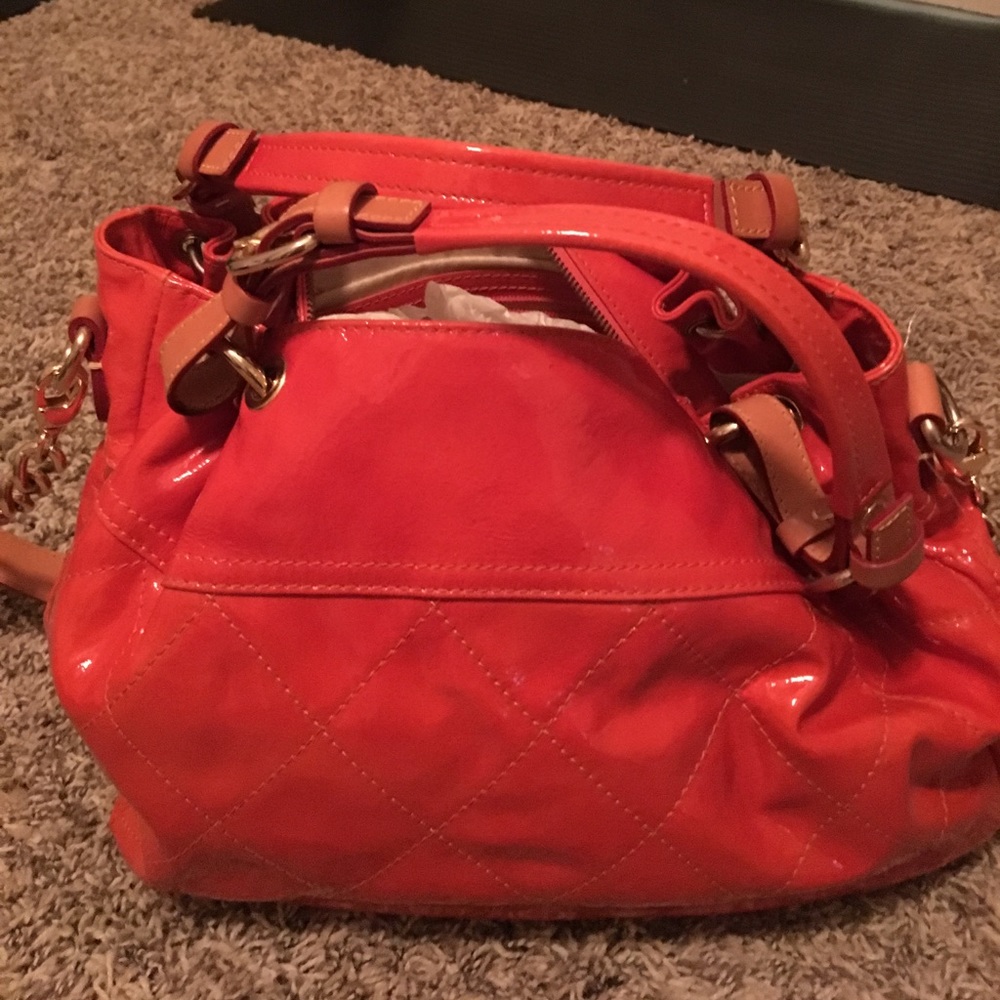 Orange patent Cavaicanti Handbag