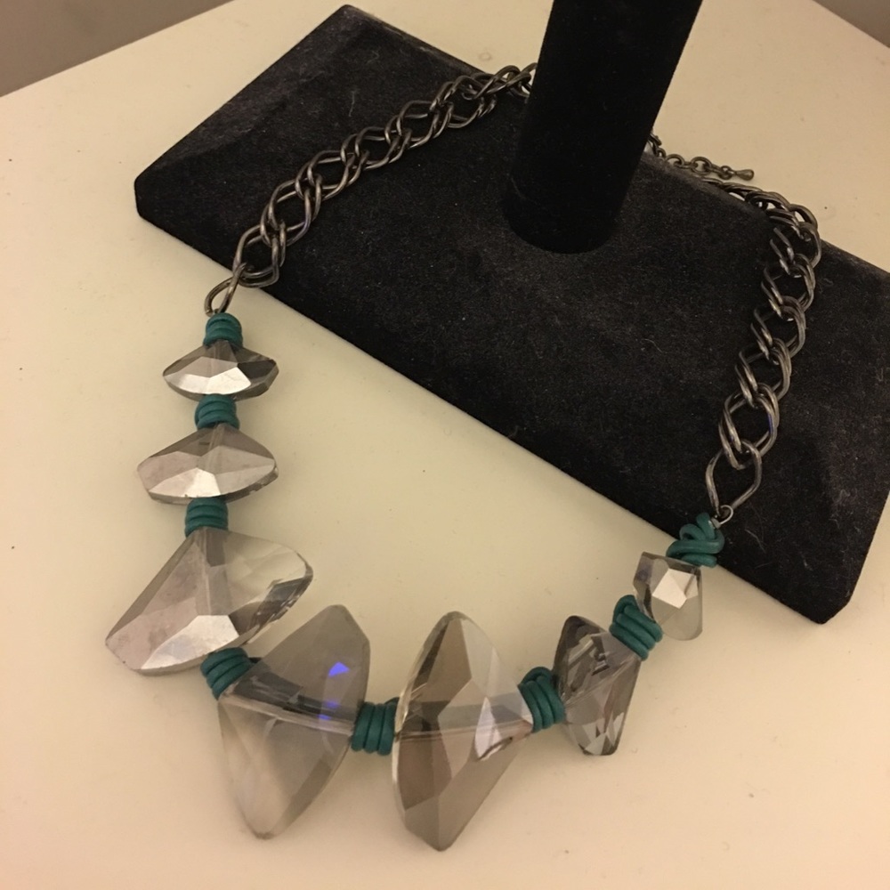 Gray crystal necklace